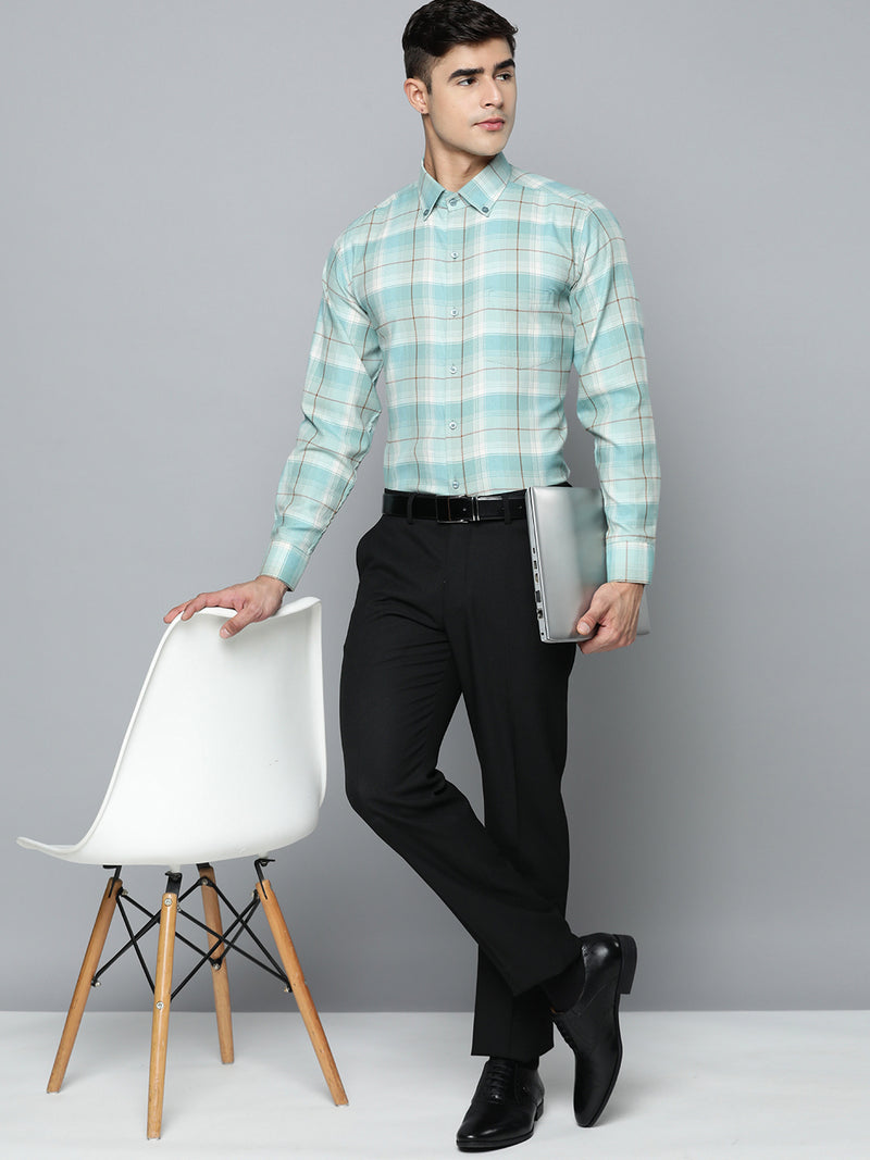 DENNISON Smart Regular Fit Tartan Checks Formal Shirt
