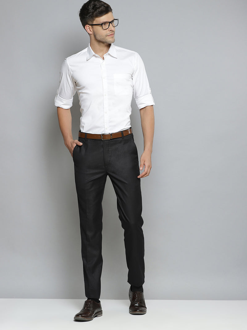 White: Smart Slim Fit Stretchable Lycra Formal Shirt