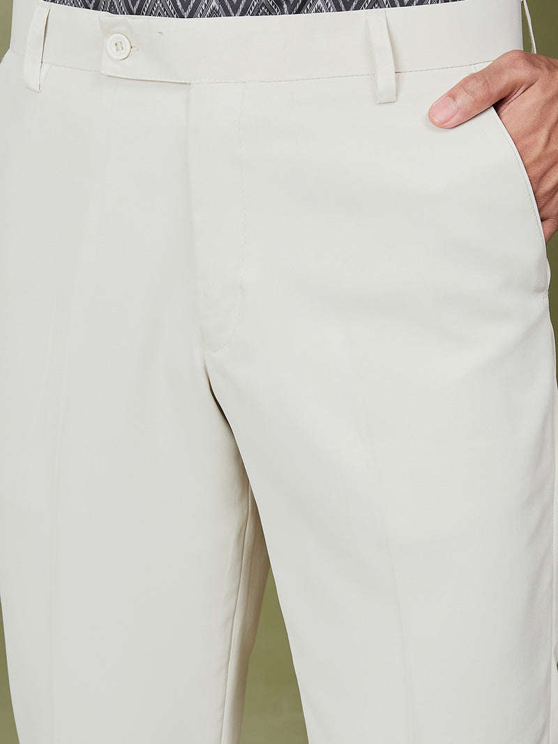 DENNISON Men Flat-Front Mid-Rise Regular Trousers