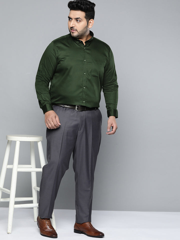 Men Green Smart Slim Fit Opaque Formal Shirt