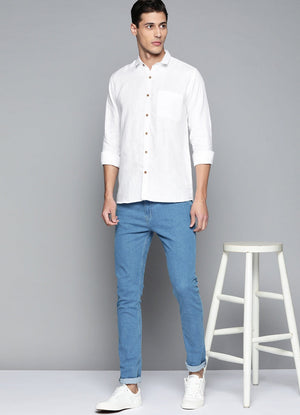 White:Full Sleeves Hemp Shirt