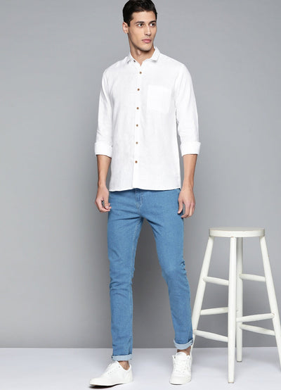 White:Full Sleeves Hemp Shirt