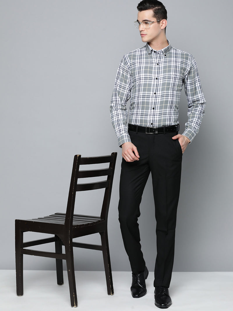 DENNISON Men Smart Tartan Checks Formal Shirt