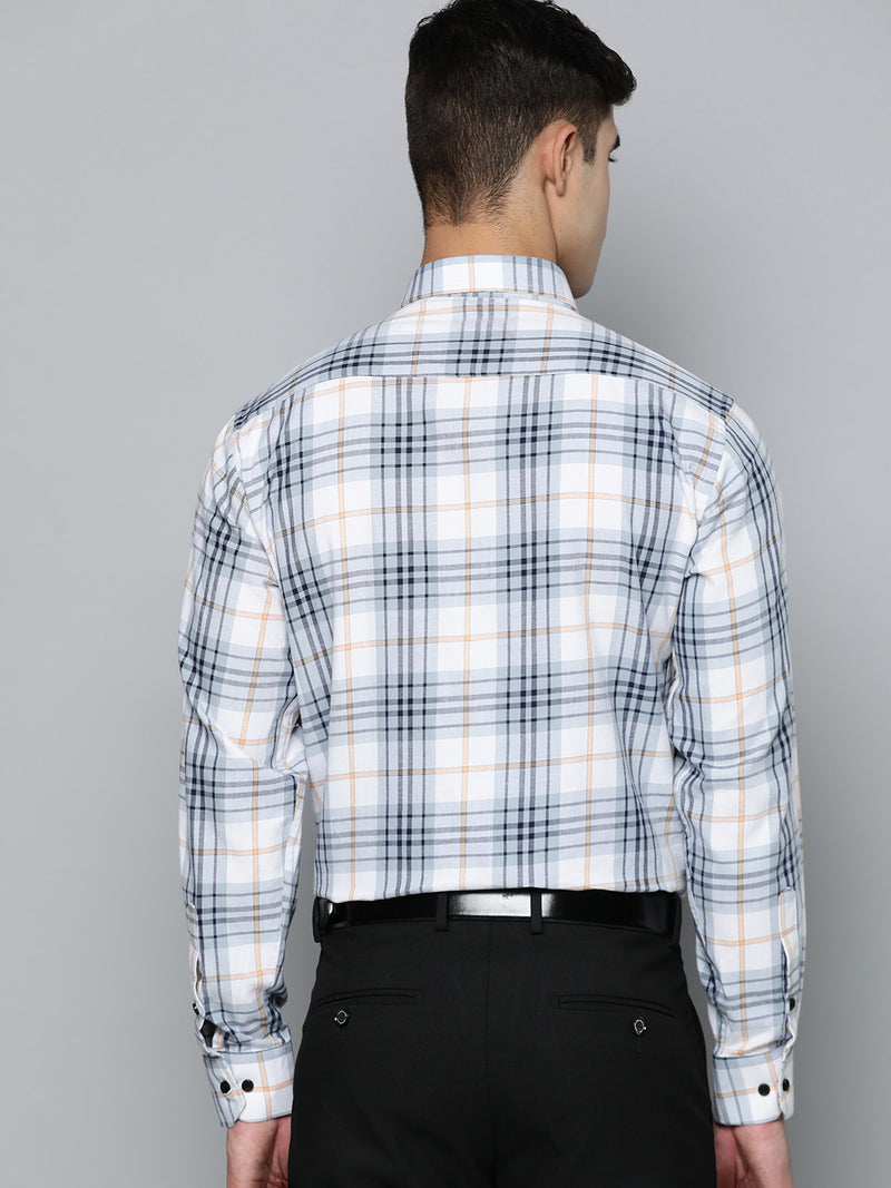 DENNISON Smart Regular Fit Tartan Checks Formal Shirt