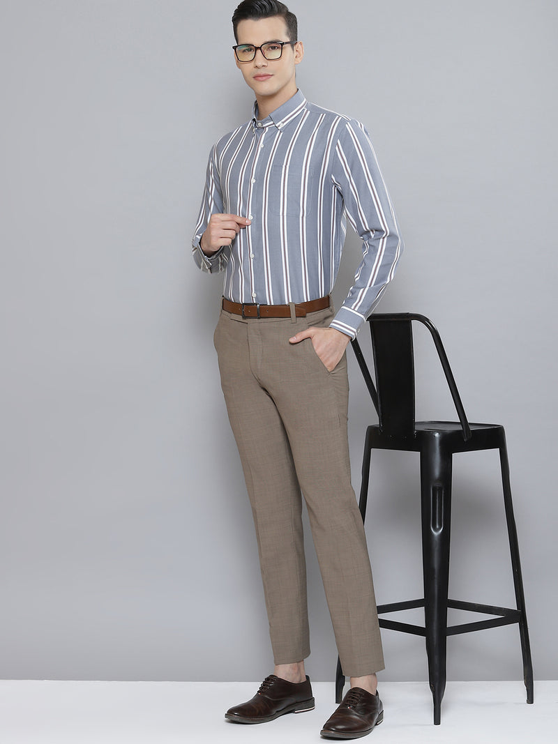 Men Smart Striped Cotton Formal Shirt