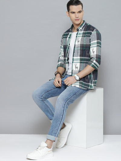 Men Smart Tartan Checked Cotton Casual Shirt