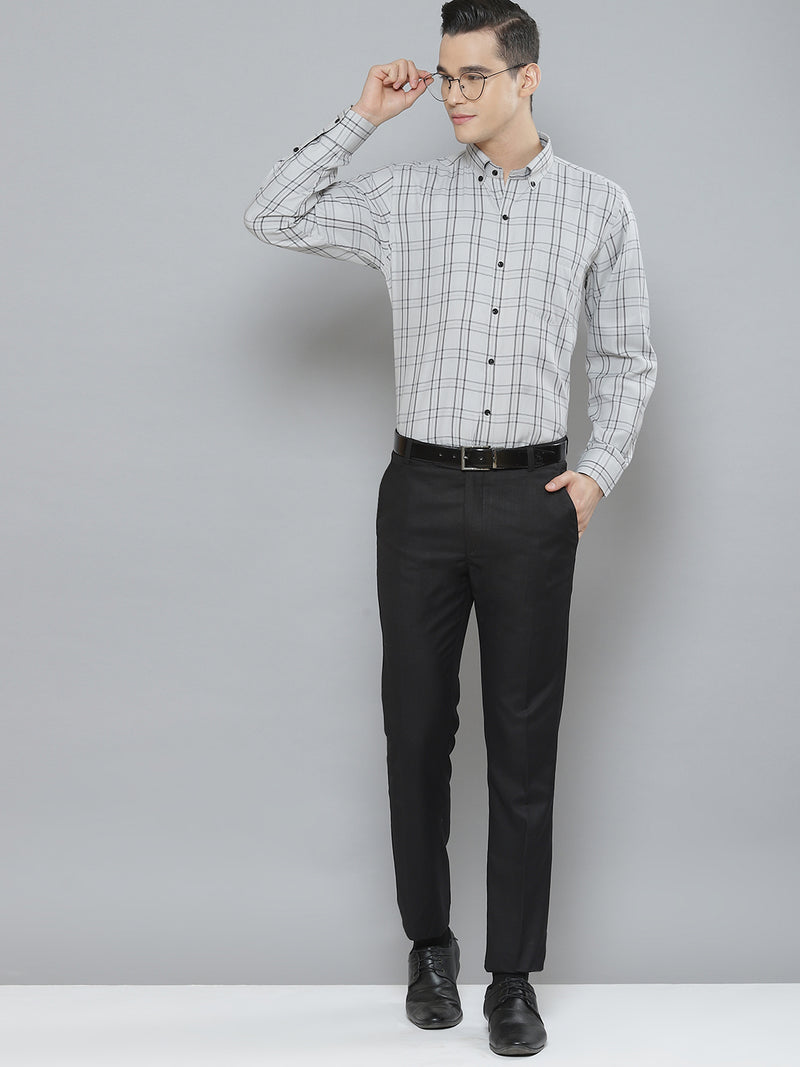 Men Smart Tartan Checked Cotton Formal Shirt