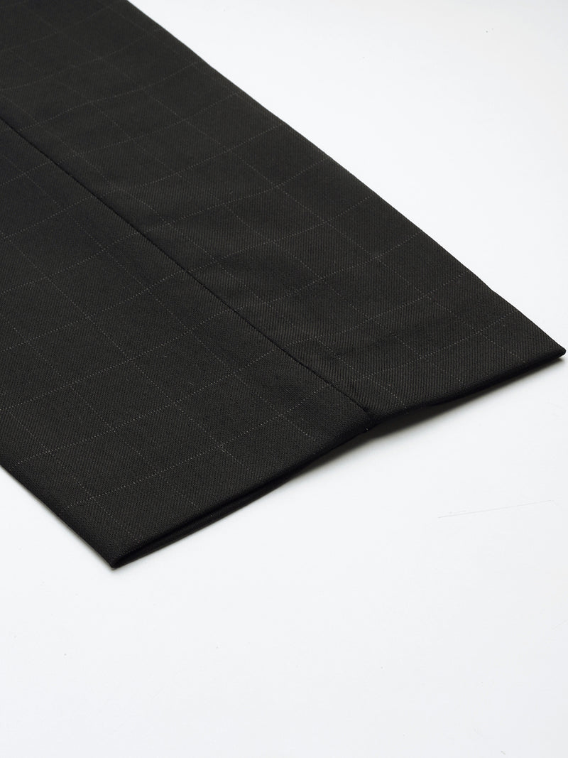DENNISON Men Smart Checked Tapered Fit Formal Trousers