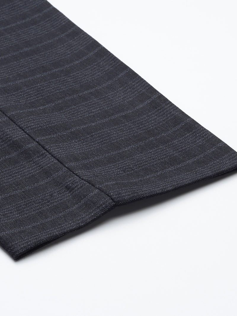 DENNISON Men Smart Self Design Tapered Fit Formal Trousers