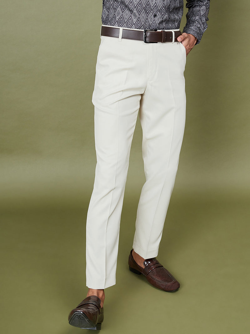DENNISON Men Flat-Front Mid-Rise Regular Trousers
