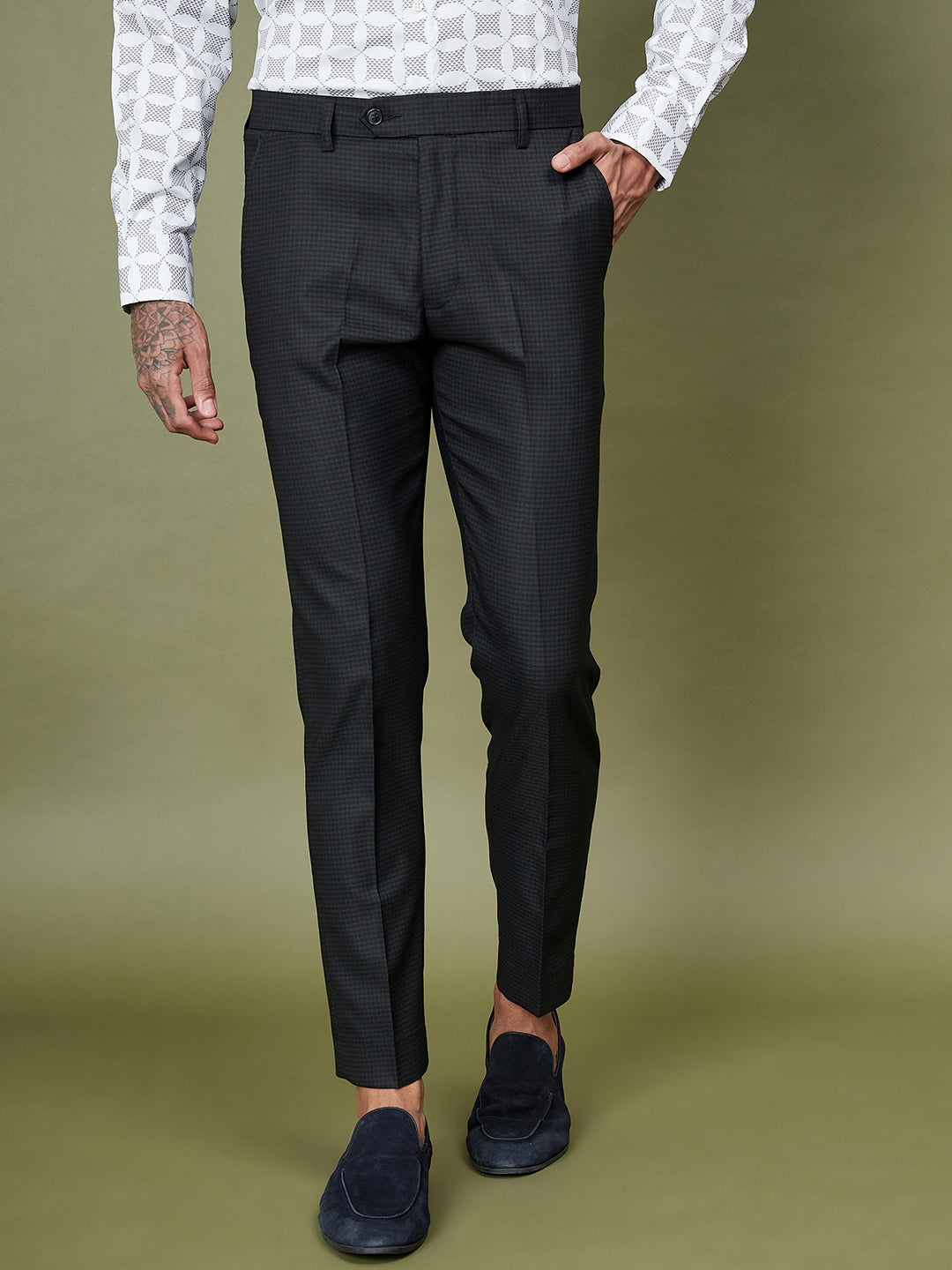 MODA NOVA Big & Tall Men's Plaid Jogger Pants Slim Fit Check Trousers Black  Khaki LT(US 34) - Walmart.com