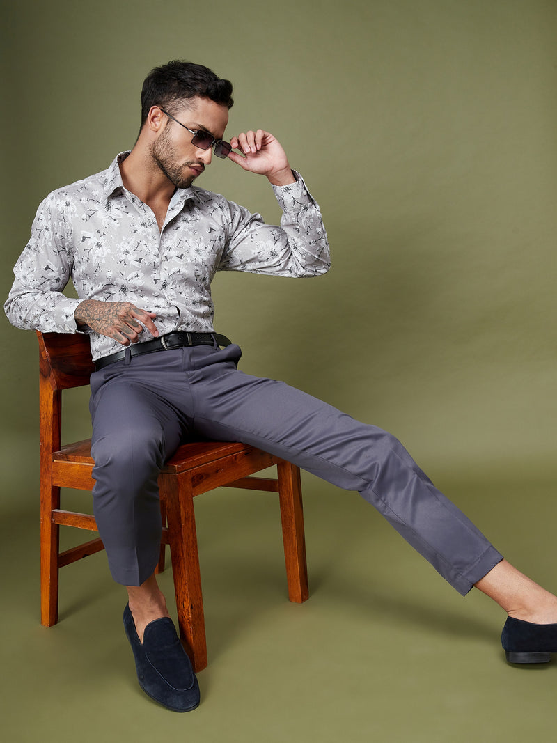 DENNISON Men Smart Mid-Rise Easy Wash Formal Trousers