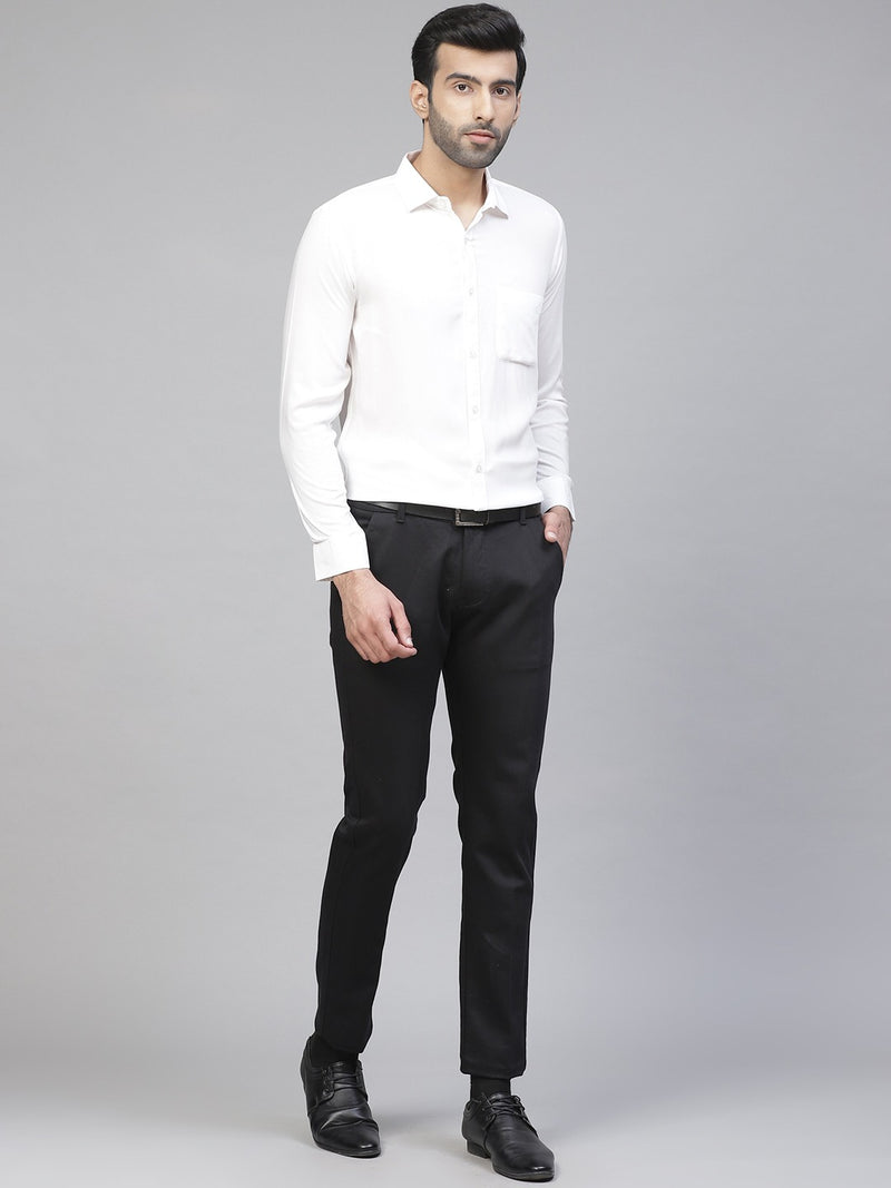 White: Solid Wrinkle Free Formal Shirt