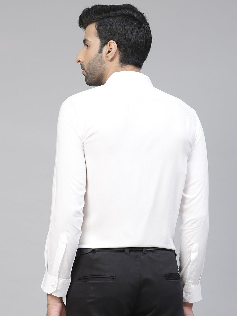 White: Solid Wrinkle Free Formal Shirt