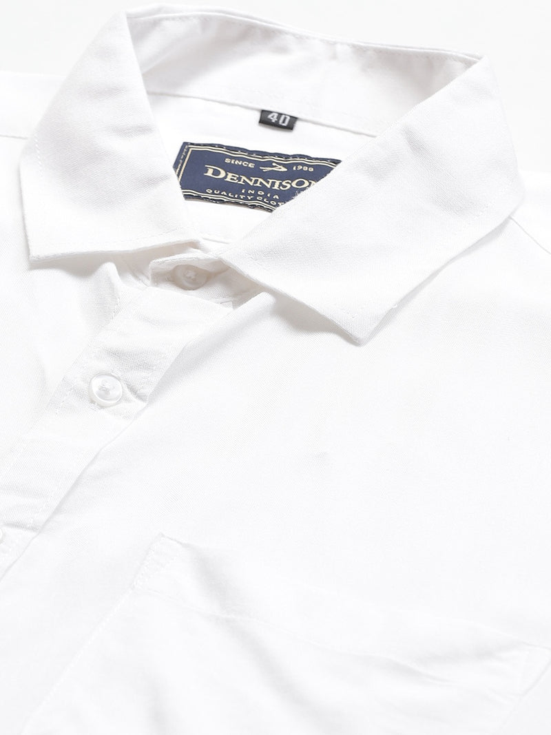 White: Solid Wrinkle Free Formal Shirt