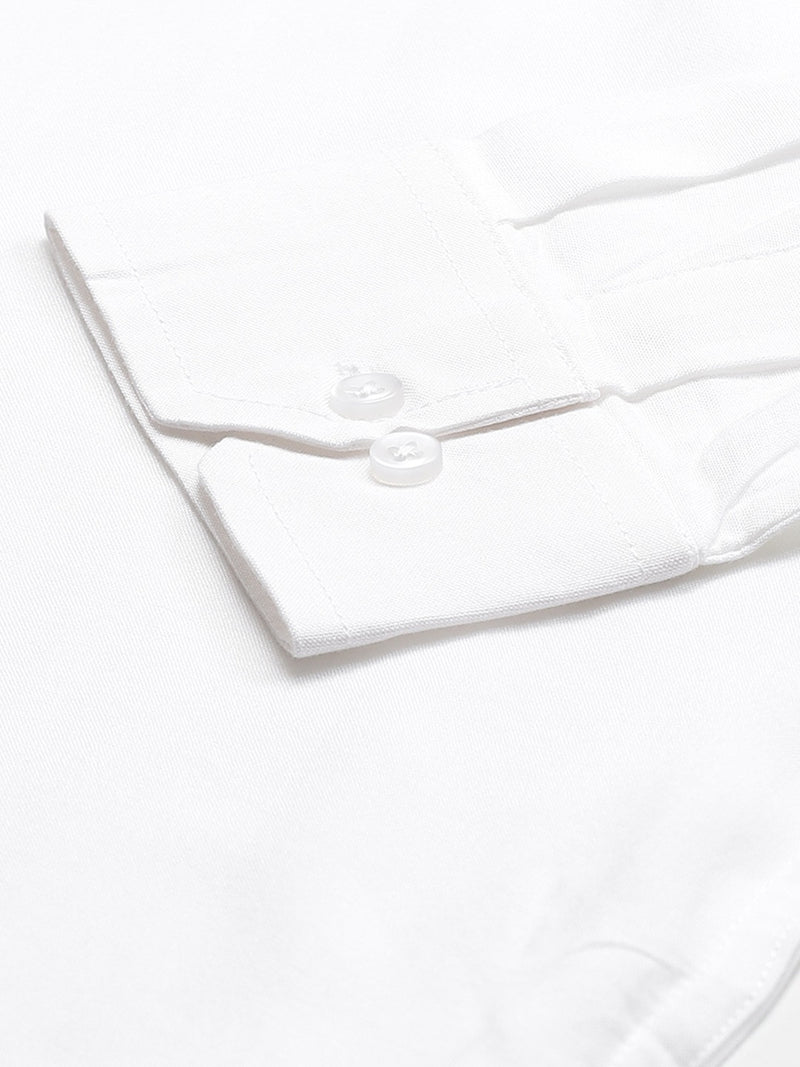 White: Solid Wrinkle Free Formal Shirt