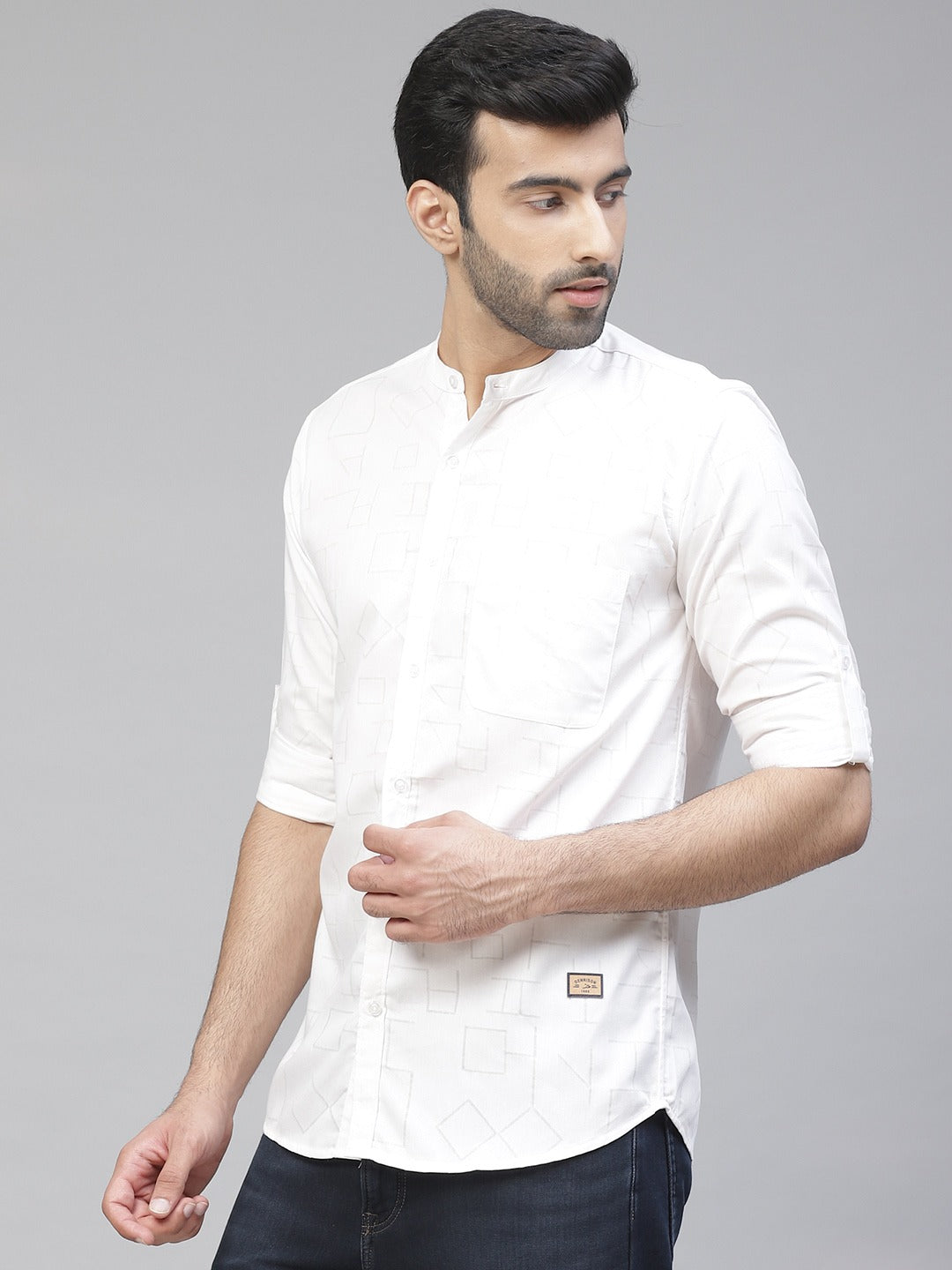 Men White Smart Slim Fit Solid Formal Shirt