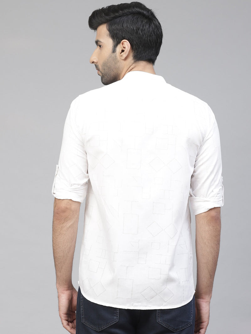 Men White Smart Slim Fit Solid Formal Shirt
