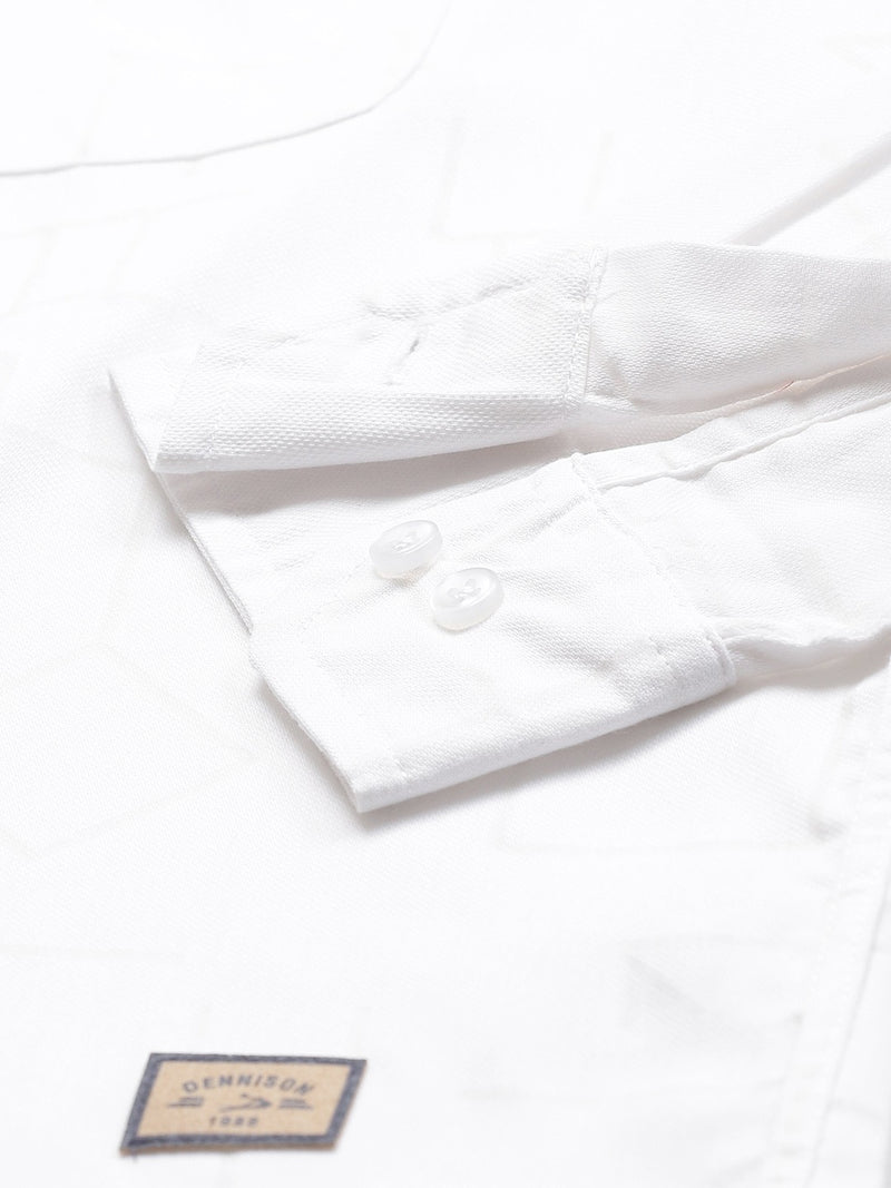 Men White Smart Slim Fit Solid Formal Shirt