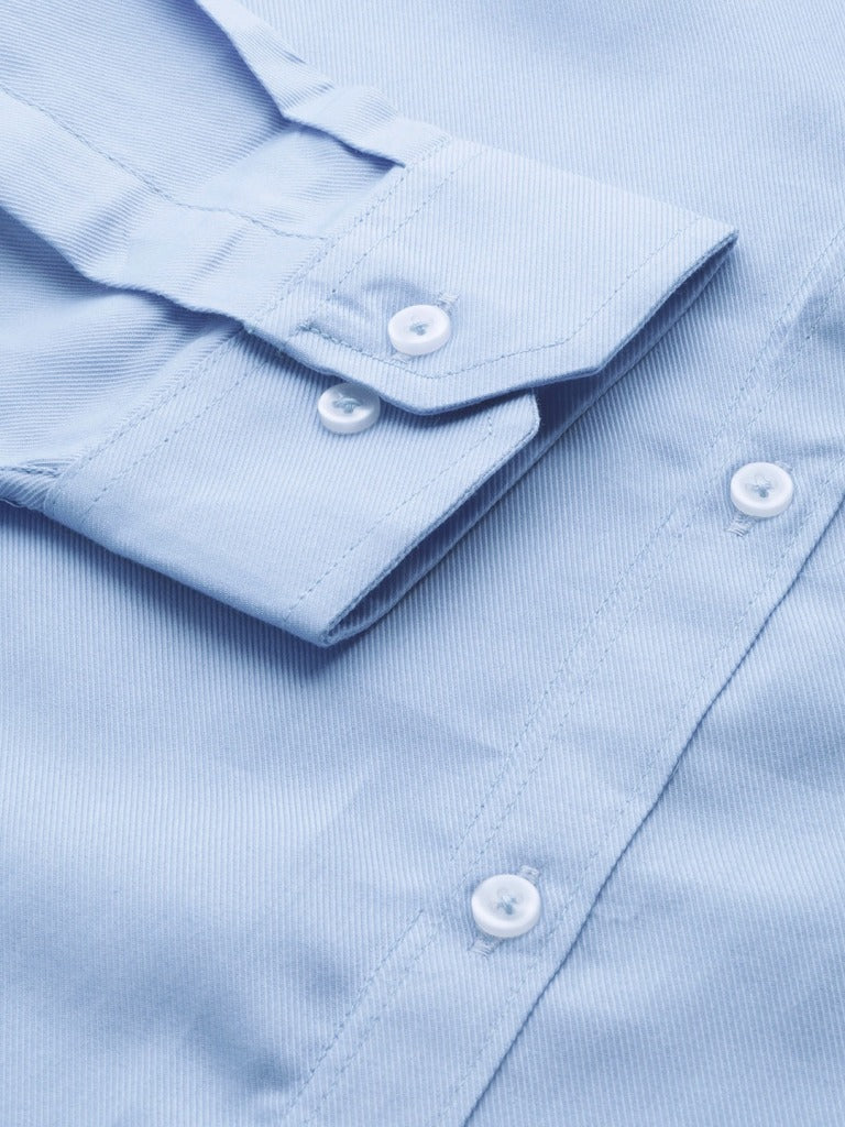 Men Blue Smart Slim Fit Solid Formal Shirt