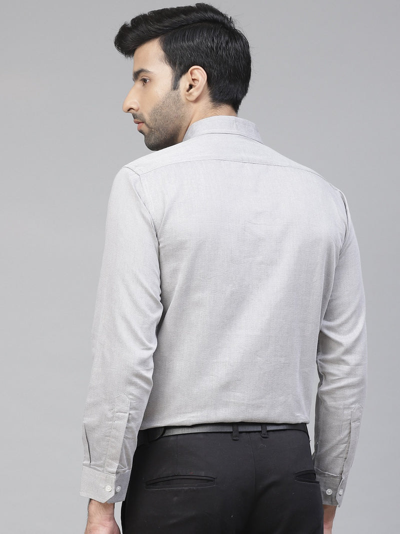 Men Black  Off White Twill Weave Smart Slim Fit Self Design Formal Shirt