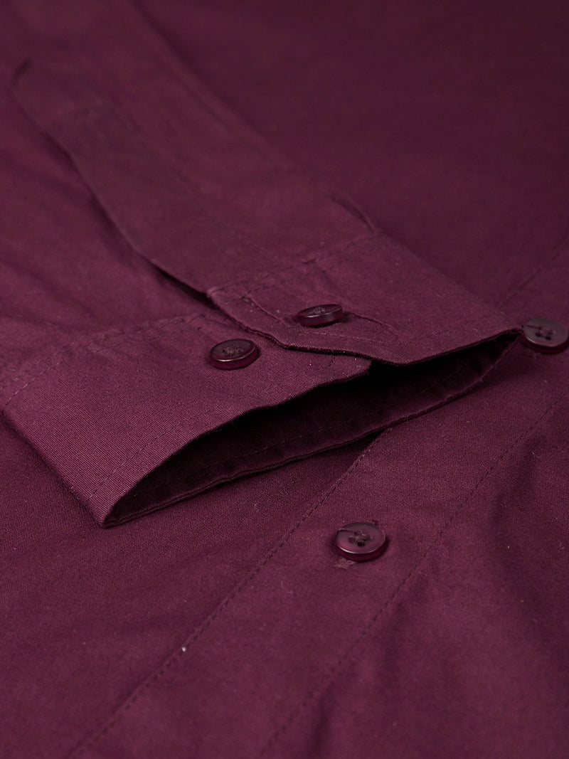 Men Burgundy Smart Slim Fit Water  Stain Repellant Solid Formal Shirt