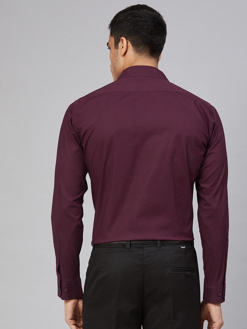 Men Burgundy Smart Slim Fit Water  Stain Repellant Solid Formal Shirt