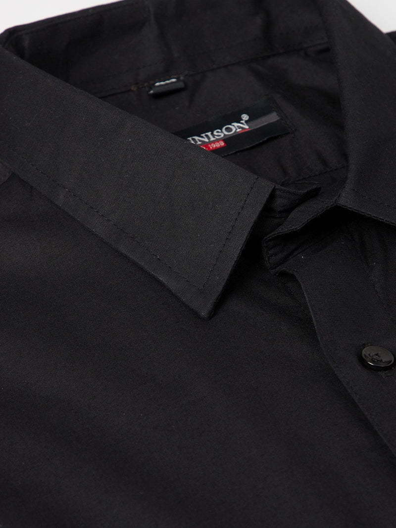 Black:  Water Stain Repellent Solid Formal Shirt