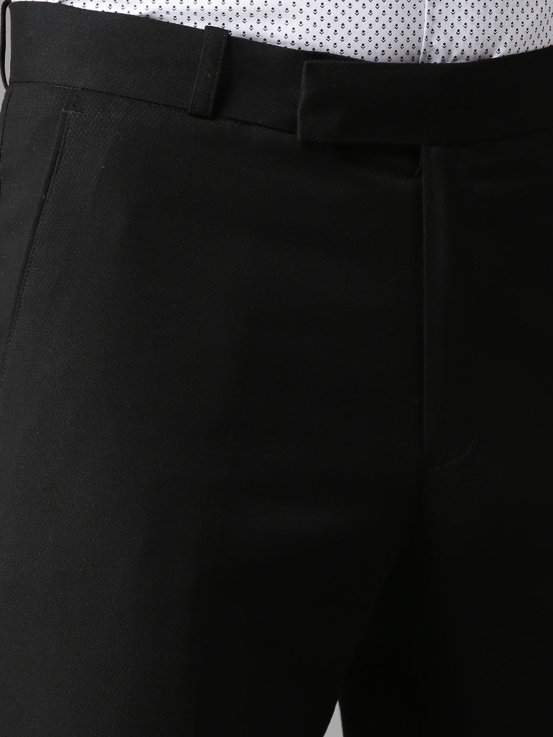 Buy Zegna Straight Fit Flat-Front Trousers | Black Color Men | AJIO LUXE