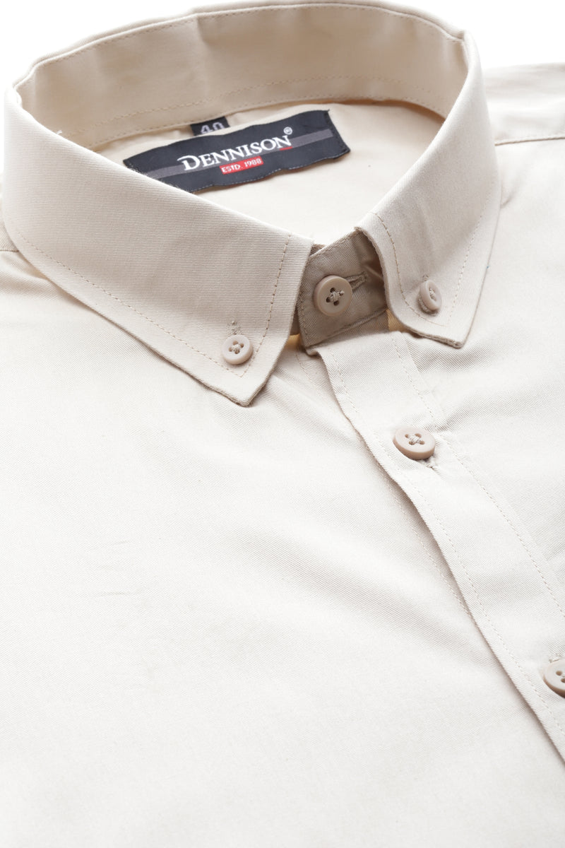 Men Beige Smart Slim Fit Bio-Engineered Quick-Dry Odour-Free Formal Shirt