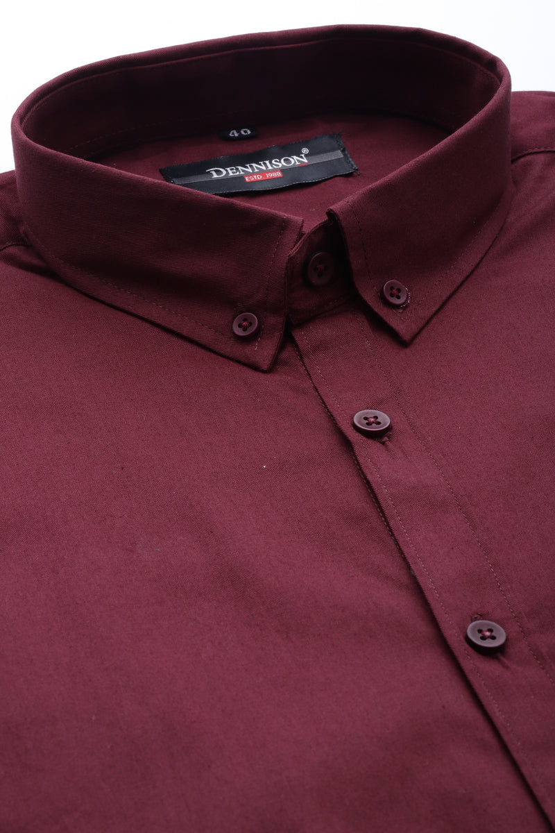 Men Maroon Smart Slim Fit Bio-Engineered Quick-Dry Odour-Free Formal Shirt