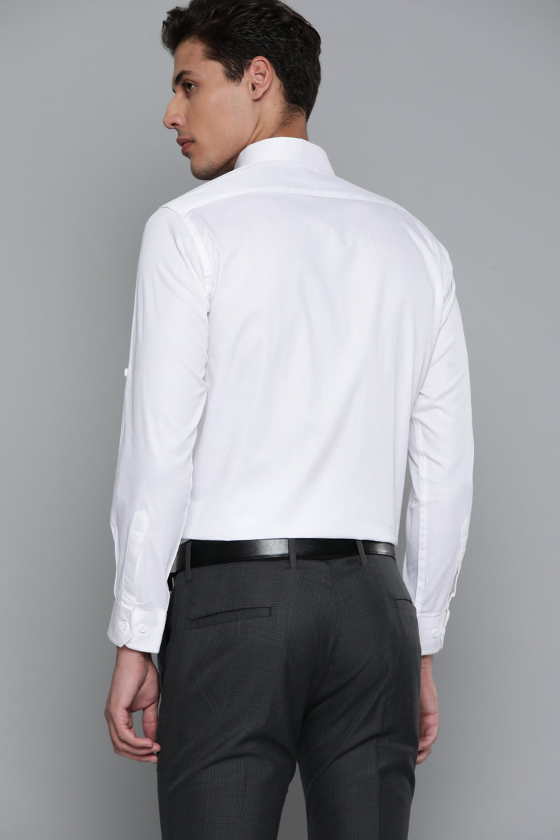 Men White Smart Slim Fit Bio-Engineered Quick-Dry Odour-Free Formal Shirt
