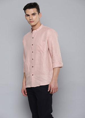 Pink:Full Sleeves Hemp Shirt
