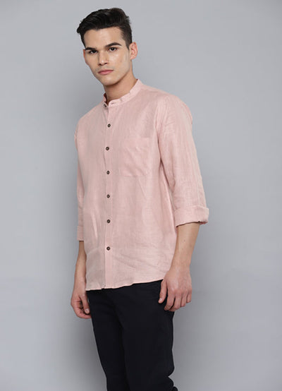 Pink:Full Sleeves Hemp Shirt