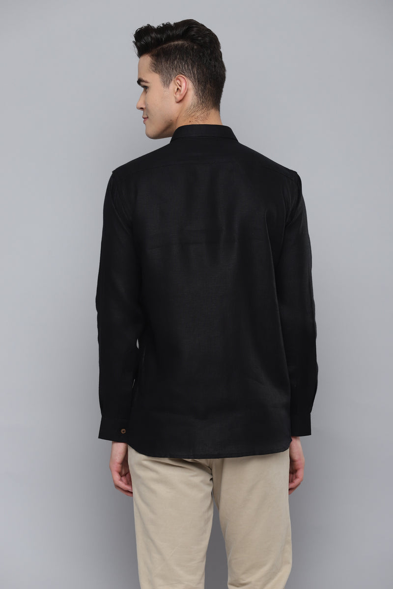 Solid Black Hemp Shirt