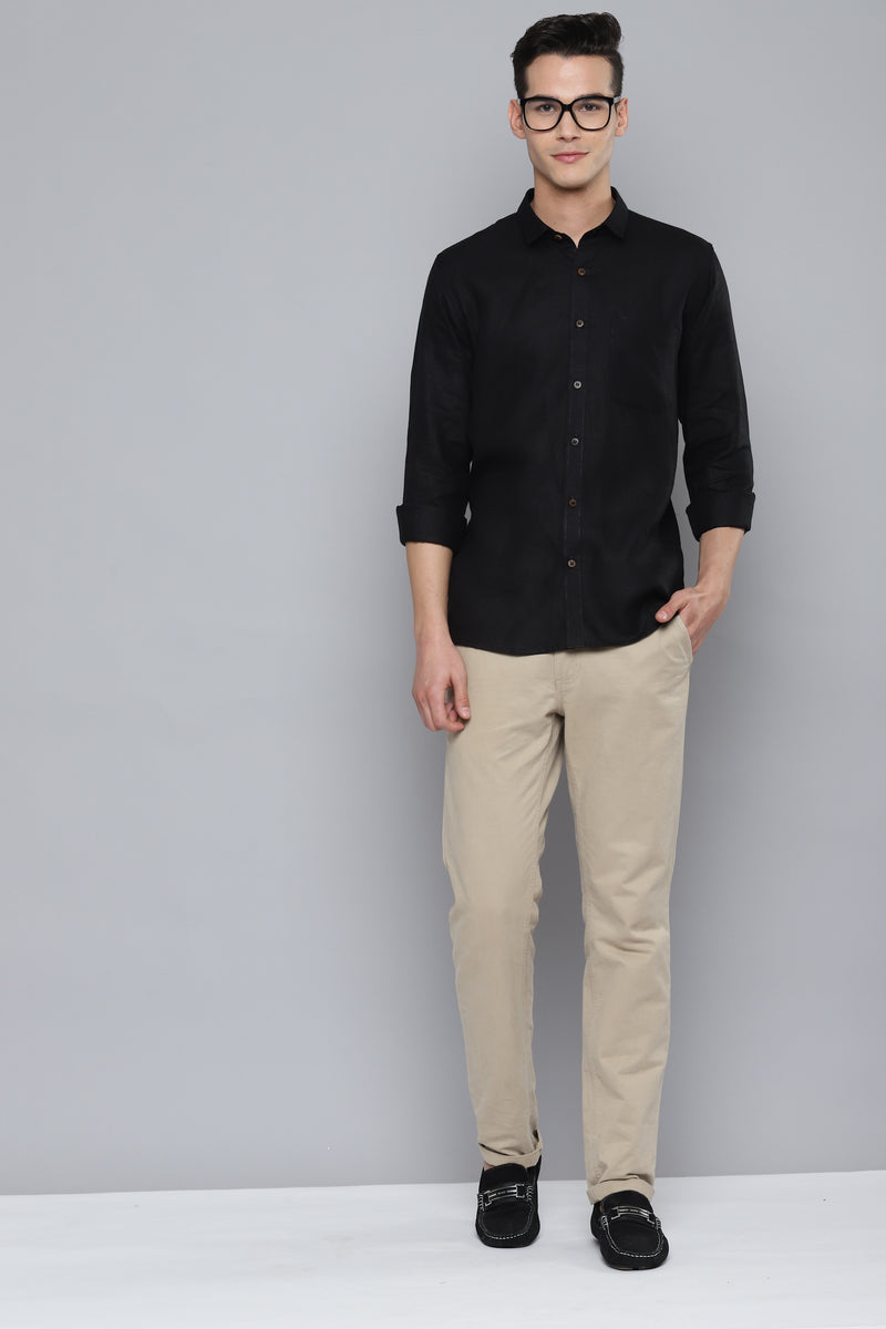 Solid Black Hemp Shirt