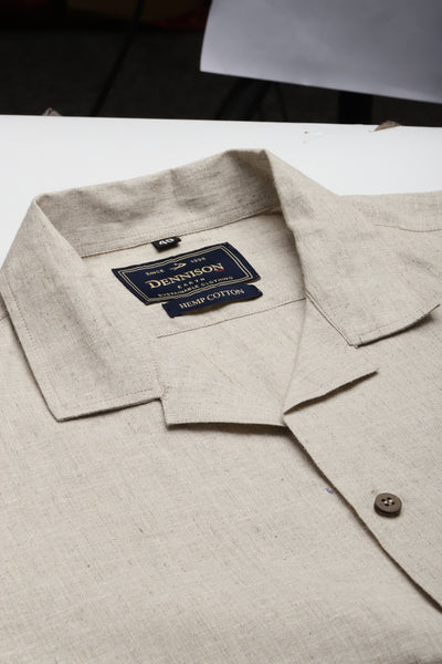 Beige: Half Sleeves Hemp cotton Sustainable Shirt