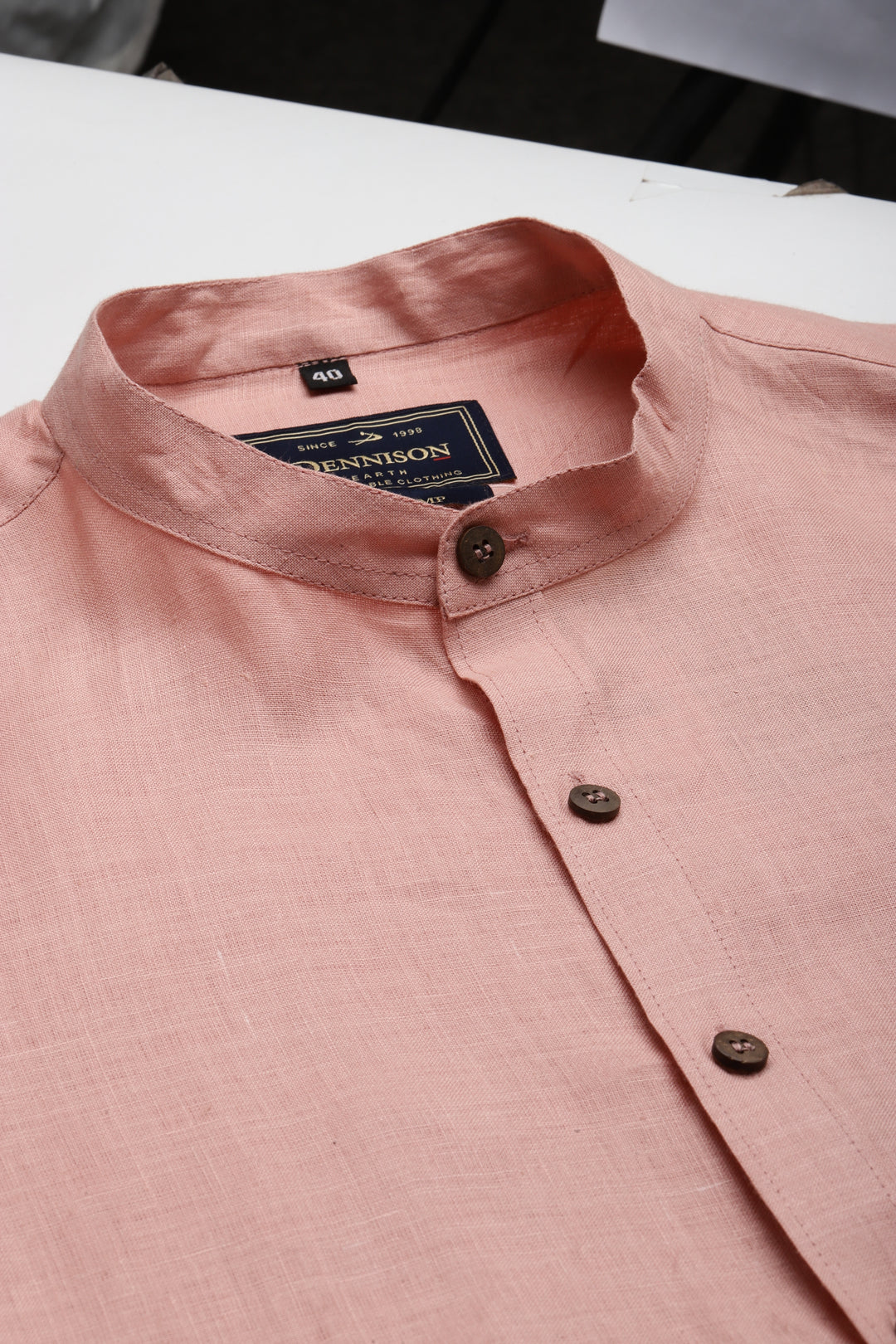 Men Pink Pure Hemp Sustainable Slim Fit Casual Shirt