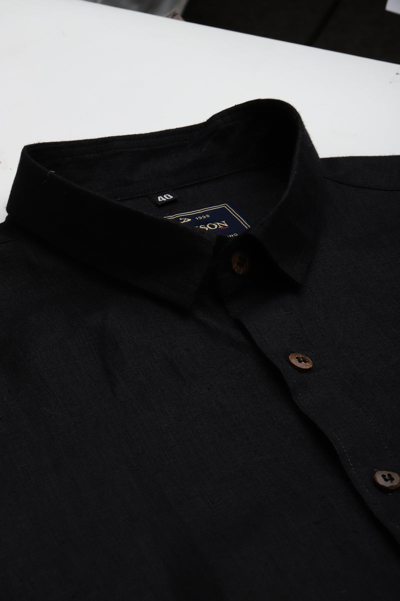 Solid Black Hemp Shirt