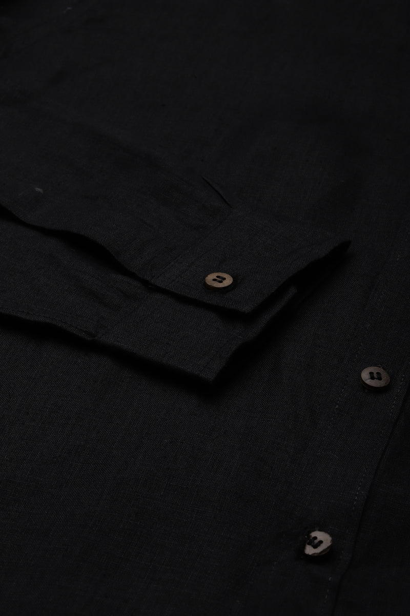 Solid Black Hemp Shirt