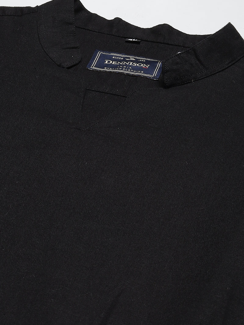 Men Black Comfort Fit Kurta