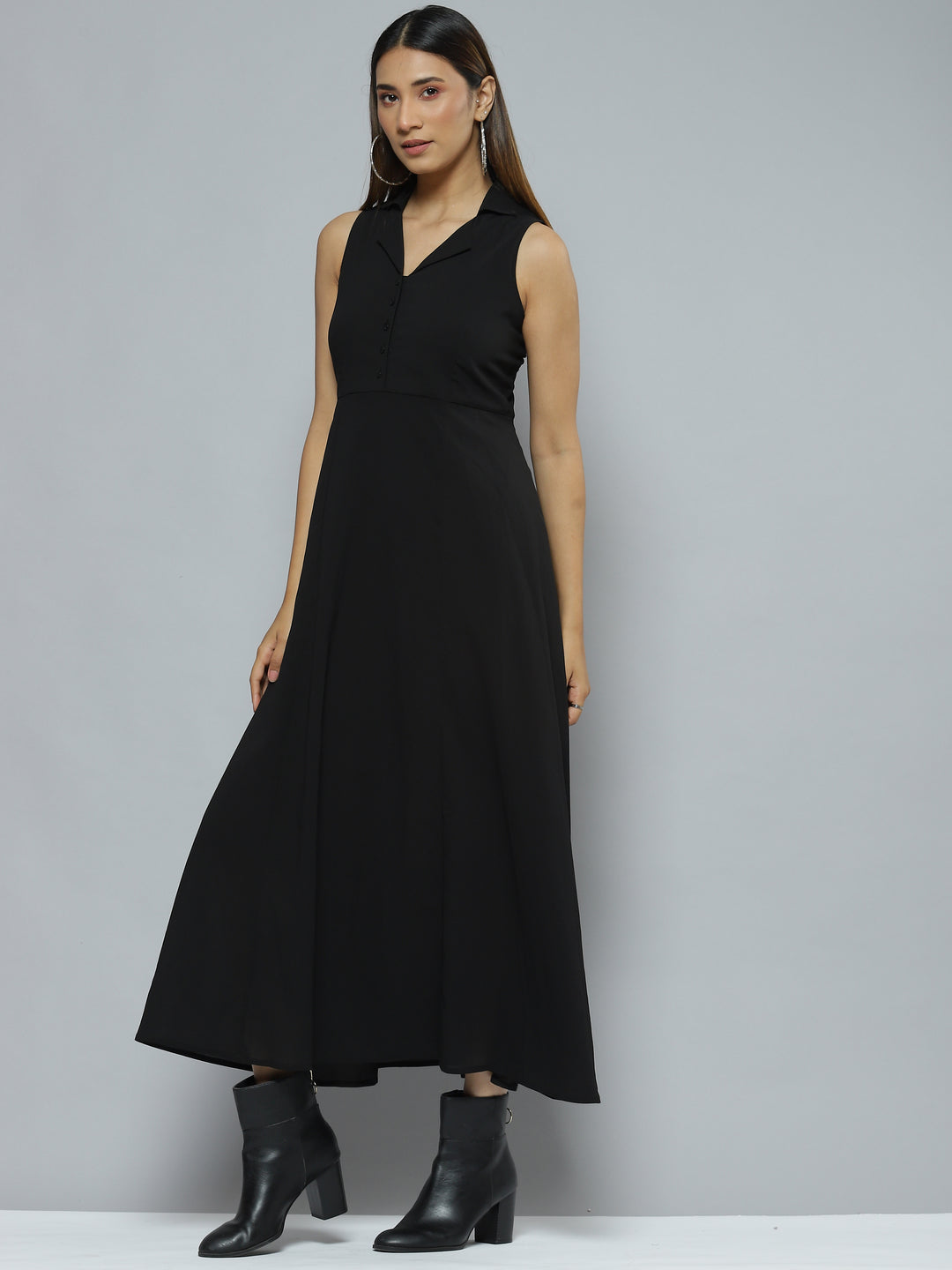 Black Georgette Maxi Dress