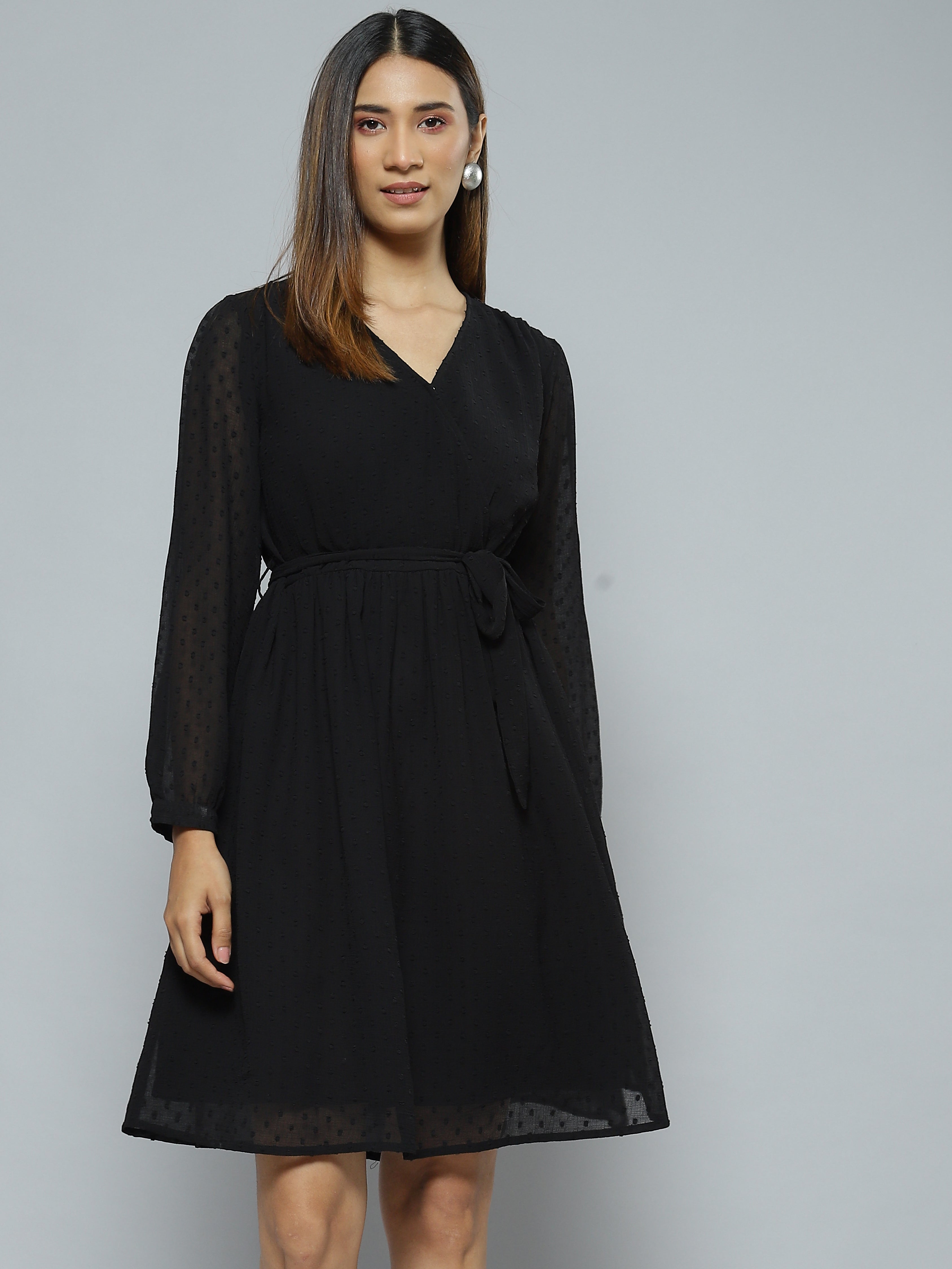 Black chiffon hotsell gown long