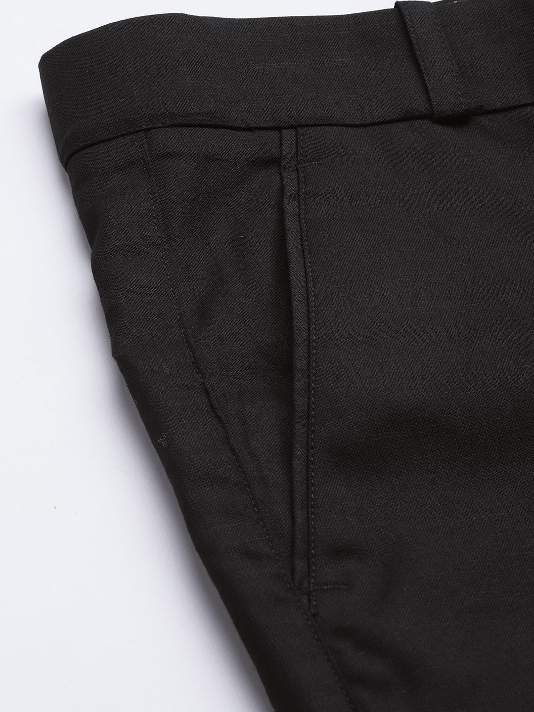 Men Black Smart Tapered Fit Formal Trousers