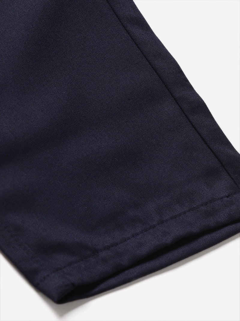 Men Navy Blue Smart Tapered Fit Solid Regular Trousers