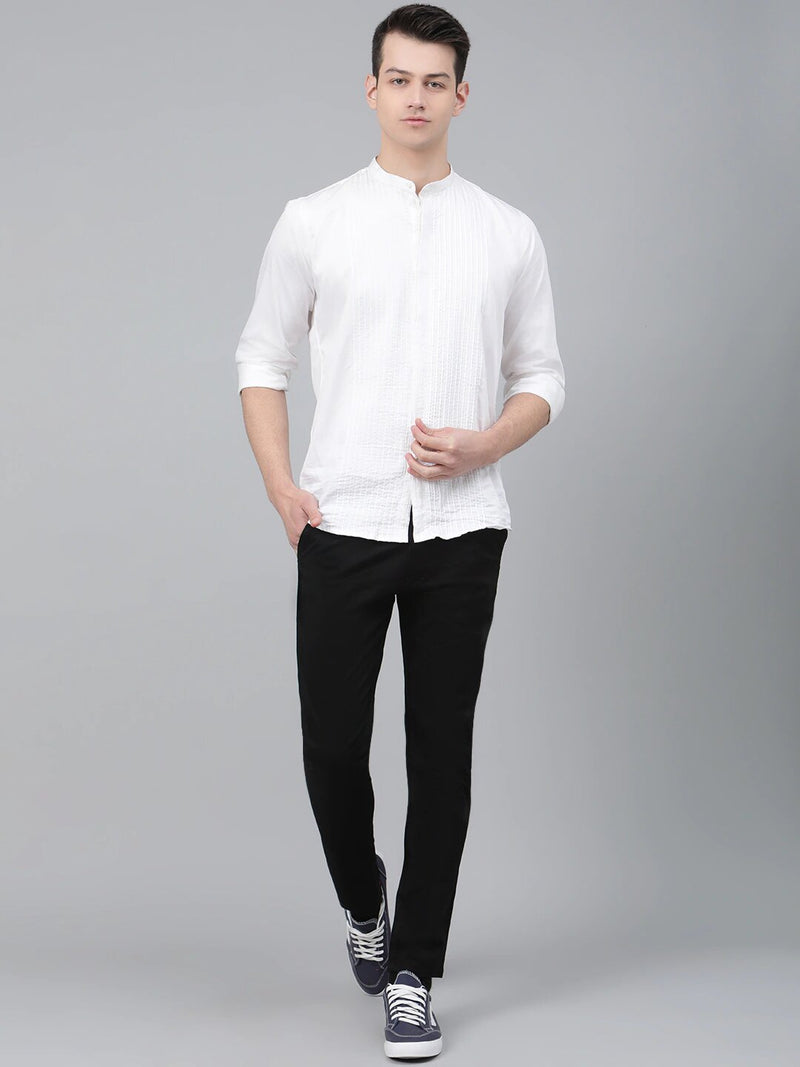 Men Black Smart Skinny Fit Solid Chinos