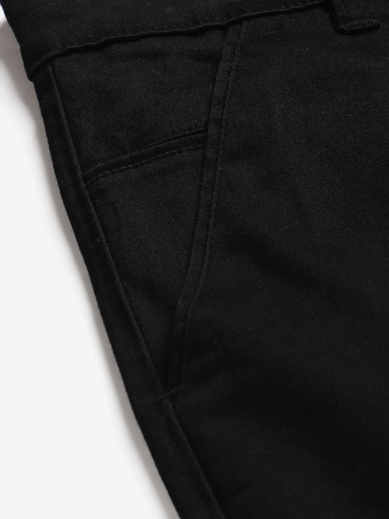 Men Black Smart Skinny Fit Solid Chinos
