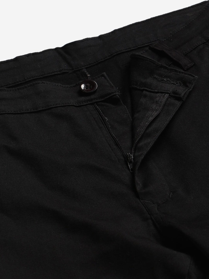 Men Black Smart Skinny Fit Solid Chinos