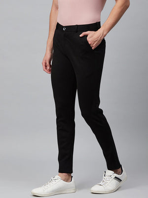 Black: Stretchable Wrinkle Free Cropped Fit Chinos