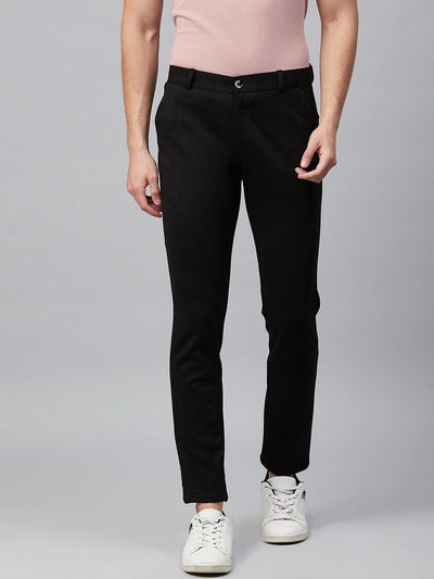 Black: Stretchable Wrinkle Free Cropped Fit Chinos